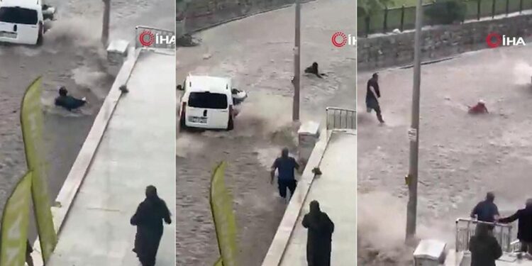 Ankara’da sel vatandaşları sürükledi