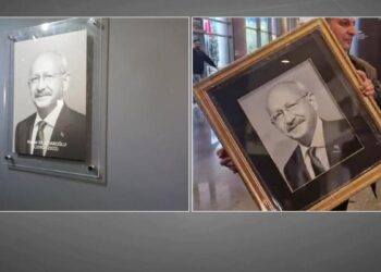 Kılıçdaroğlu’nun fotoğrafı yeniden CHP Genel Merkezi’ne asıldı