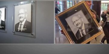Kılıçdaroğlu’nun fotoğrafı yeniden CHP Genel Merkezi’ne asıldı