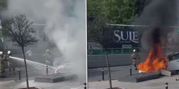 Şişli’de otomobil alev alev yandı: O anlar kamerada