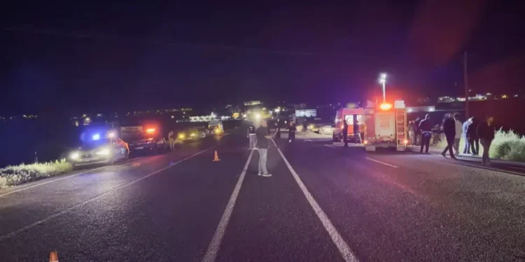 Domuza çarpıp devrilen araçta 5 kişi yaralandı