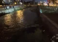 Dereye uçan aracını bırakıp kaçtı