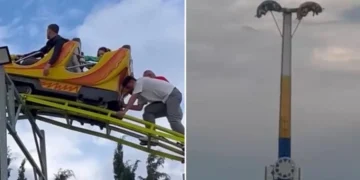 Lunaparktaki bayram eğlencesi kabusa döndü: Dakikalarca baş aşağı asılı kaldılar