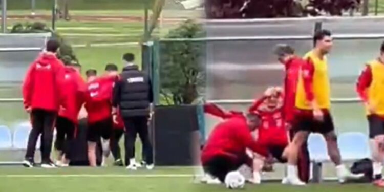 Milli takım antrenmanını gözyaşlarıyla terk etti