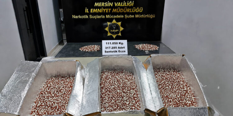 Mersin’de 317 bin 285 adet sentetik ecza ele geçirildi: 1 tutuklu