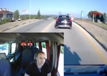 Savcı ile minübüs şoförünün trafikteki tartışması kamerada