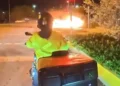 Maltepe Sahili’nde kazada otomobil alev topuna döndü